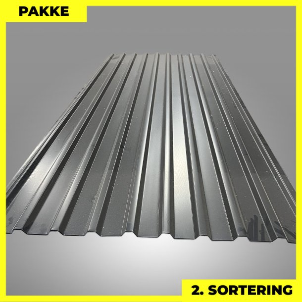 Trapezplade MTP 21 - 2. sortering - 4 stk. af 2750 mm - Sort - 11,3 m