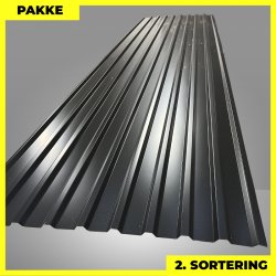 Trapezplade MTP 21 - 2. sortering - 3 stk. af 4500 mm - Sort - 13,9 m