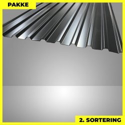 Trapezplade MTP 21 - 2. sortering - 3 stk. af 4500 mm - Sort - 13,9 m