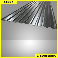 Trapezplade MTP 21 - 2. sortering - 6 stk. af 3750 mm - Sort - 23,2 m