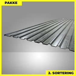 Trapezplade MTP 21 - 2. sortering - 4 stk. af 5000 mm - Sort - 20,7 m