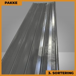 Pandeplade MTP 20/220 m/ dug - 3. sortering - 17 stk. af 6600 mm - Antracitgr - 121,1 m