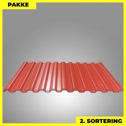 Trapezplade MTP 20 - 2. sortering - 16 stk. af 670 mm - Mrkerd - 10,7 m