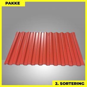 Trapezplade MTP 20 - 2. sortering - 16 stk. af 670 mm - Mrkerd - 10,7 m