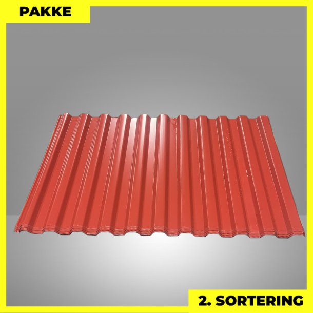 Trapezplade MTP 20 - 2. sortering - 16 stk. af 670 mm - Mrkerd - 10,7 m