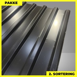 Trapezplade MTP 21 - 2. sortering - 31 stk. af 3000 mm - Sort - 96,2 m