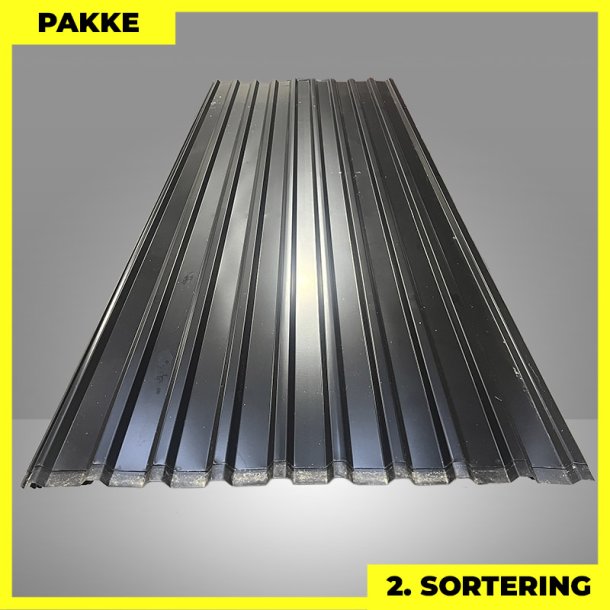 Trapezplade MTP 21 - 2. sortering - 31 stk. af 3000 mm - Sort - 96,2 m