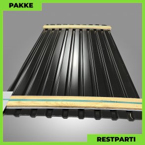 Trapezplade MVP 21 - V�g - Restparti - 16 stk. af 2000 mm - 0,5 mm - Sort - 33,1 m�