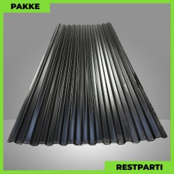 Trapezplade MTP 20 m/ dug - Restparti - 5 stk. af 3000 mm - 0,4 mm - Sort - 15 m�