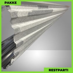 Trapezplade MTP 20 m/ dug - Restparti - 5 stk. af 3000 mm - 0,4 mm - Sort - 15 m�