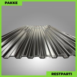 Trapezplade MTP 20 m/ dug - Restparti - 5 stk. af 3000 mm - 0,4 mm - Sort - 15 m�