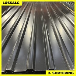 Trapezplade MTP 21 m/ dug - 2. sortering - 3000 mm - Sort