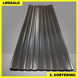 Trapezplade MTP 21 m/ dug - 2. sortering - 3000 mm - Sort