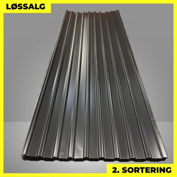 Trapezplade MTP 21 m/ dug - 2. sortering - 3000 mm - Sort