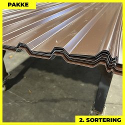 Trapezplade MTP 21 m/ dug - 2. sortering - 9 stk. af 3000 mm - Brun - 27,9 m�