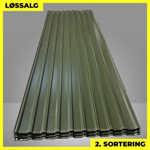 Trapezplade MTP 21 - 2. sortering - 3000 mm - M�rkegr�n