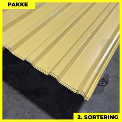 Trapezplade MTP 21 - 2. sortering - 5 stk. af 3000 mm - Gul - 15,5 m�