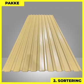 Trapezplade MTP 21 - 2. sortering - 5 stk. af 3000 mm - Gul - 15,5 m�