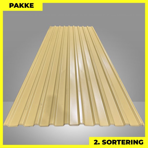 Trapezplade MTP 21 - 2. sortering - 5 stk. af 3000 mm - Gul - 15,5 m�