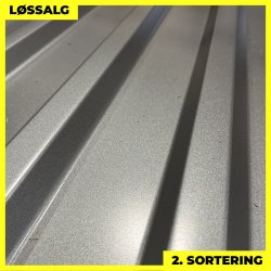 Trapezplade MTP 21 - 2. sortering - 3000 mm - Silver