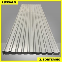 Trapezplade MTP 21 - 2. sortering - 3000 mm - Silver