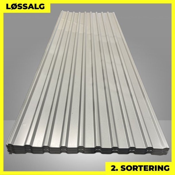 Trapezplade MTP 21 - 2. sortering - 3000 mm - Silver