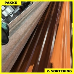 Trapezplade MTP 21 - 2. sortering - 6 stk. af 3000 mm - Teglr�d - 18,6 m�