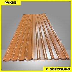 Trapezplade MTP 21 - 2. sortering - 6 stk. af 3000 mm - Teglr�d - 18,6 m�