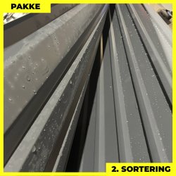 Trapezplade MTP 21 - 2. sortering - 6 stk. af 3000 mm - Mat Antracitgr� - 18,6 m�