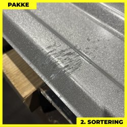 Trapezplade MTP 21 - 2. sortering - 6 stk. af 3000 mm - Mat Silver - 27,9 m�