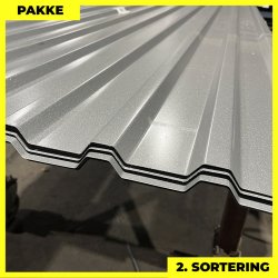 Trapezplade MTP 21 - 2. sortering - 6 stk. af 3000 mm - Mat Silver - 27,9 m�