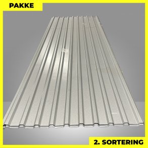 Trapezplade MTP 21 - 2. sortering - 6 stk. af 3000 mm - Mat Silver - 27,9 m�