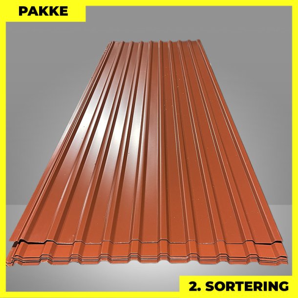 Trapezplade MTP 21 - 2. sortering - 8 stk. af 3000 mm - M�rker�d - 24,8 m�