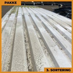 Trapezplade MTP 21 - 3. sortering - 8 stk. af 7550 mm - Mat Hvid - 62,5 m�