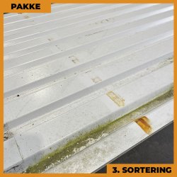 Trapezplade MTP 21 - 3. sortering - 8 stk. af 7550 mm - Mat Hvid - 62,5 m�