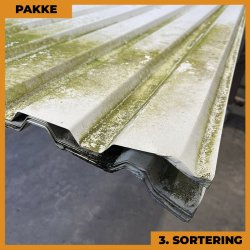 Trapezplade MTP 21 - 3. sortering - 8 stk. af 7550 mm - Mat Hvid - 62,5 m�