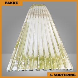 Trapezplade MTP 21 - 3. sortering - 8 stk. af 7550 mm - Mat Hvid - 62,5 m�