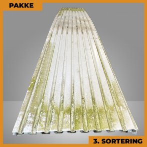 Trapezplade MTP 21 - 3. sortering - 8 stk. af 7550 mm - Mat Hvid - 62,5 m�