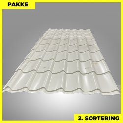 Teglstensprofil Traditionel - 2. sortering - 8 stk. af 2920 mm - Gr�hvid - 25,2 m�