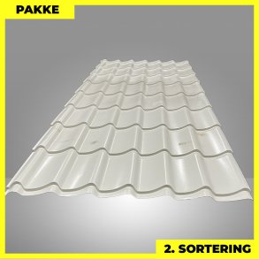 Teglstensprofil Traditionel - 2. sortering - 8 stk. af 2920 mm - Gr�hvid - 25,2 m�