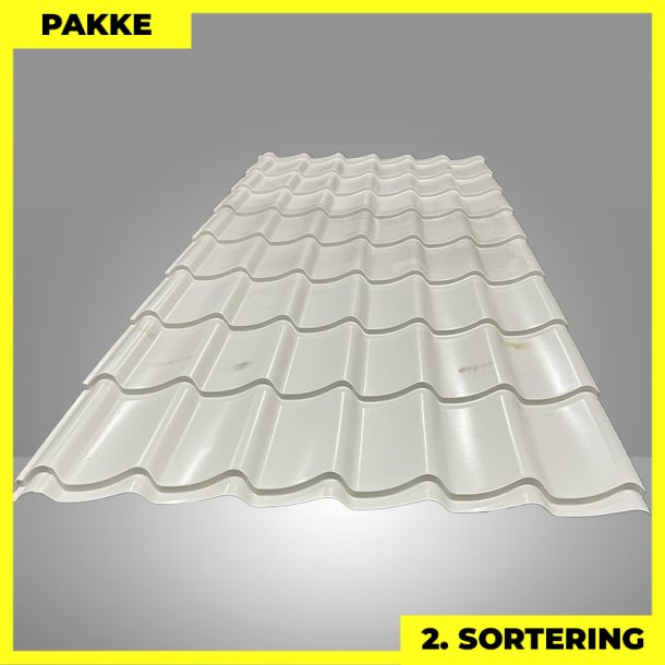 Teglstensprofil Traditionel - 2. sortering - 8 stk. af 2920 mm - Gr�hvid - 25,2 m�