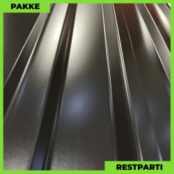 Trapezplade MTP 21 - Restparti - 9 stk. af 3500 mm - 0,5 mm - Sort - 32,6 m&sup2;