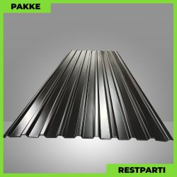 Trapezplade MTP 21 - Restparti - 9 stk. af 3500 mm - 0,5 mm - Sort - 32,6 m&sup2;