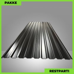 Trapezplade MTP 21 - Restparti - 5 stk. af 3750 mm - 0,5 mm - Sort - 19,4 m&sup2;