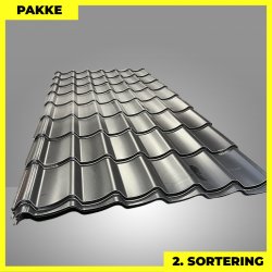 Teglstensprofil Traditionel - 2. sortering - 11 stk. af 2920 mm - Mat Sort - 34,6 m&sup2;