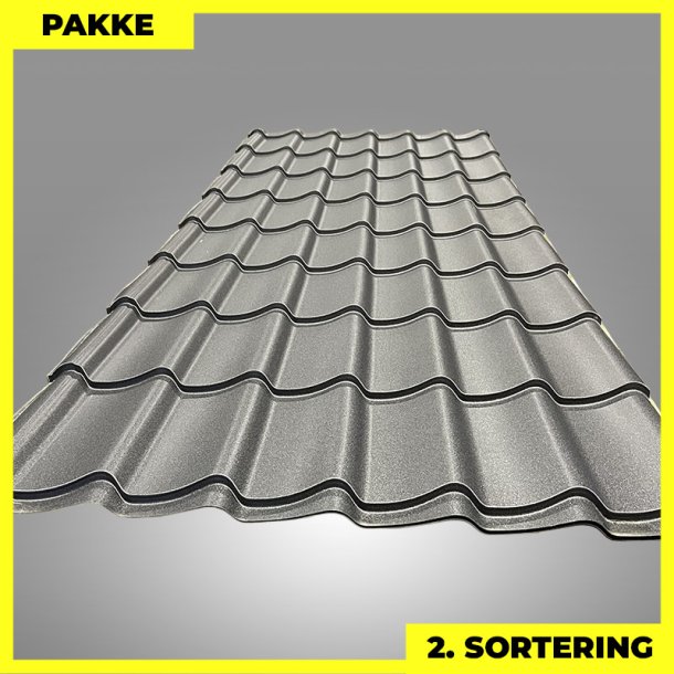 Teglstensprofil Traditionel m/ dug - 2. sortering - 4 stk. af 2920 mm - Mat Sort - 12,6 m&sup2;