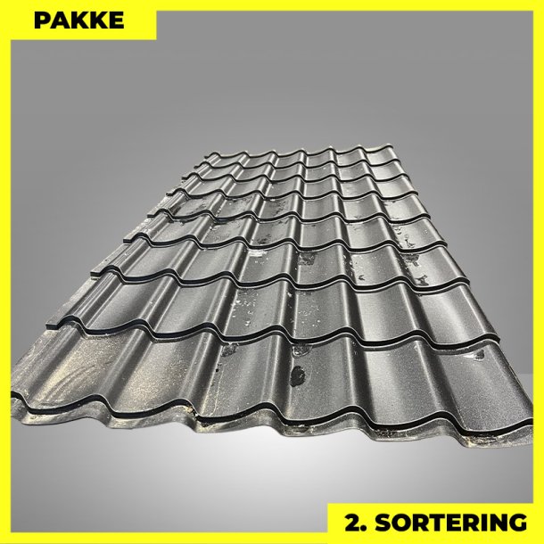 Teglstensprofil Traditionel - 2. sortering - 20 stk. af 2920 mm - Mat Sort - 63 m&sup2;