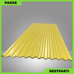 Trapezplade MTP 20 - Restparti - 12 stk. af 2900 mm - 0,50 mm - Gul - 34,8 m�