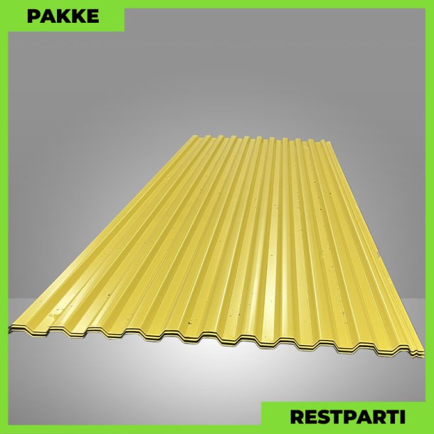 Trapezplade MTP 20 - Restparti - 12 stk. af 2900 mm - 0,50 mm - Gul - 34,8 m�