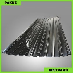 Trapezplade MTP 21 m/ dug - Restparti - 6 stk. af 3500 mm - 0,45 mm - Sort - 21,7 m�